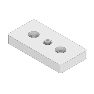 32-4590M12-0 MODULAR SOLUTIONS FOOT & CASTER CONNECTING PLATE<BR>45MM X 90MM, M12 HOLE